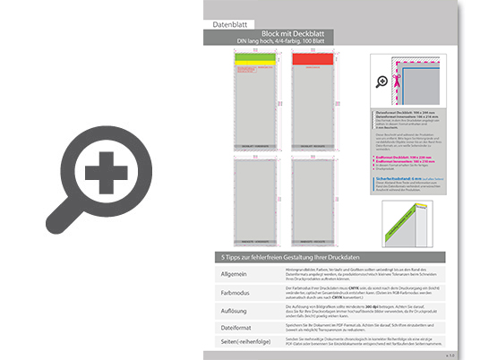 Product Bild block_mit_leimbindung_und_deckblatt__din_lang__100_blatt__4_4_farbig_beidseitig_bedruckt